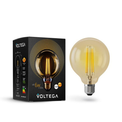 Лампа светодиодная Loft Led G95 6Вт 2800К E27 Voltega 7084