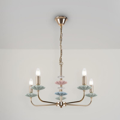 Светильник Castle 40Вт E14х5 IP20 подвесной Freya FR5336PL-05G