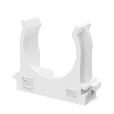 Держатель для труб (клипса) d32мм для прямого монтажа бел. в п/э (уп.25шт) Промрукав PR13.02564