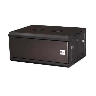 Шкаф телекоммуникационный настен. 19дюйм 4U 280х600х450мм дверь метал. черн. Datarex DR-640001