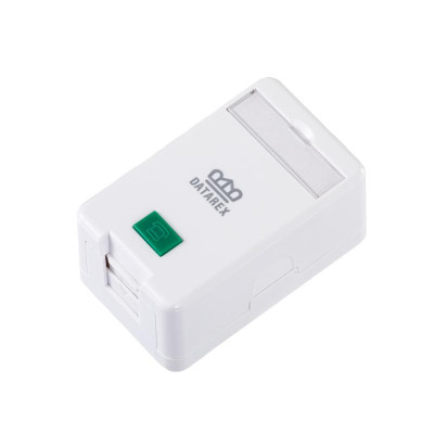 Коробка настенная 1 порт шторка бел. Datarex DR-512000