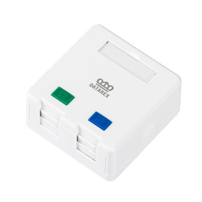Коробка настенная 2 порта шторки бел. Datarex DR-512100