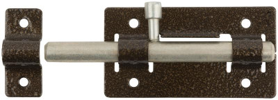 Задвижка накладная усиленная для дверей круглый ригель бронза 66680