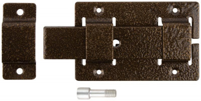 Задвижка накладная усиленная для дверей прямоугольный ригель бронза 66692