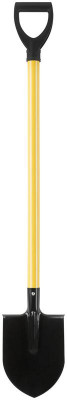 Лопата штыковая ЛКМ 185х235х1060мм V-ручка; металлизированный черенок желт. 77214