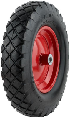 Колесо запасное 380х65мм для тачек 77611; 77612; 77627 (PU 4.00-8) посадка Ш=95мм d16мм полиуретан. 77635