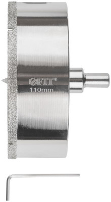 Коронка кольцевая алмазная по керамограниту камню и кафелю 110х70мм с центровочным сверлом FIT 16231