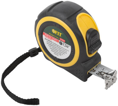 Рулетка Смарт 7.5мх25мм калибр. лента; нейлон. покрытие; магн. крючок; прорезиненный корпус FIT 17317