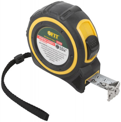 Рулетка Смарт 10мх25мм калибр. лента; нейлон. покрытие; магн. крючок; прорезиненный корпус FIT 17320