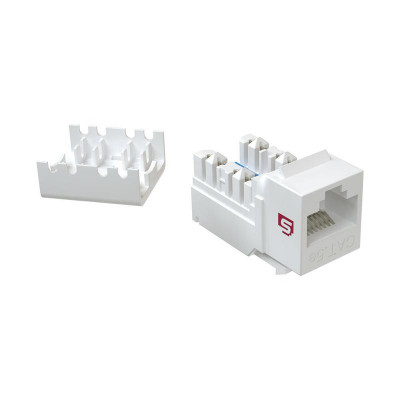 Вставка Keystone Jack RJ45(8P8C) кат.5E 110 IDC заделка с помощью SMTOOL бел. SYSMATRIX KJ 5ES090.SMTWH
