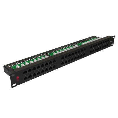 Патч-панель высокой плотности 19дюйм 1U 48 портов RJ45 кат.5E Dual IDC SYSMATRIX PP 1901U.S485EU.M