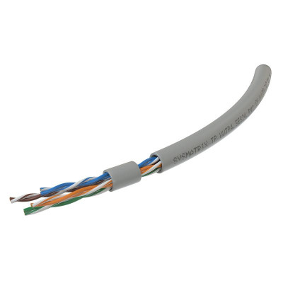 Кабель витая пара неэкранир U/UTP кат.5E 4 пары (0.51мм) ОЖ внутр. PVC нг(А)-LS сер. (уп.305м) SYSMATRIX TP UUTP4.5ES24.PVC.GY305