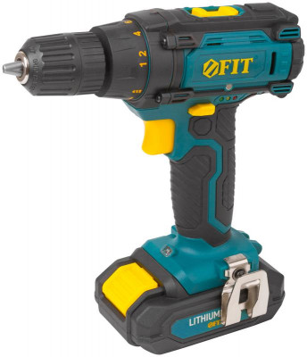 Дрель-шуруповерт аккумуляторная 18В 0-450/1550об/мин 29Нм 2 (Li-Ion) 1.3А.ч FIT 80199