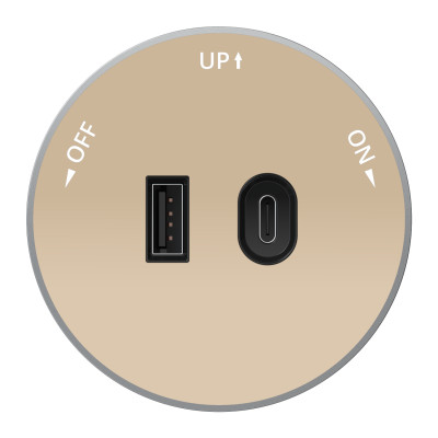 Розетка MultiTrack с 2-мя заряд. устройствами USB тип А+С 18Вт 5В/3А тип MTK03 песочн. SE MTK13003P