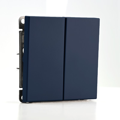 Выключатель кнопочный 2-кл. ArtGallery 10AX быстрозажим. клем. механизм аквамарин SE GAL001117S