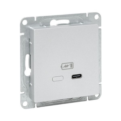 Розетка СП Эпика USB-С быстрая механизм алюм. EKF UP1-SOA-USBCF