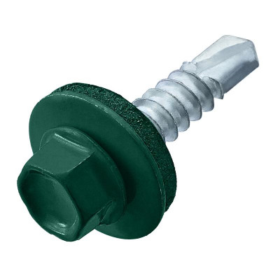 Саморез кровельный 4.8х35 RAL 6005 зел. мох (коробка) (уп.60шт) СТРОЙМЕТИЗ 2130034