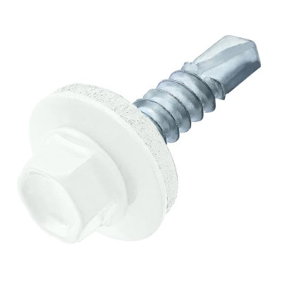 Саморез кровельный 4.8х28(29) RAL 9003 сигнальный бел. (коробка) (уп.60шт) СТРОЙМЕТИЗ 2150014