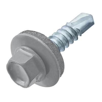 Саморез кровельный 5.5х19 RAL 7004 сигнальный сер. (коробка) (уп.70шт) СТРОЙМЕТИЗ 2170214