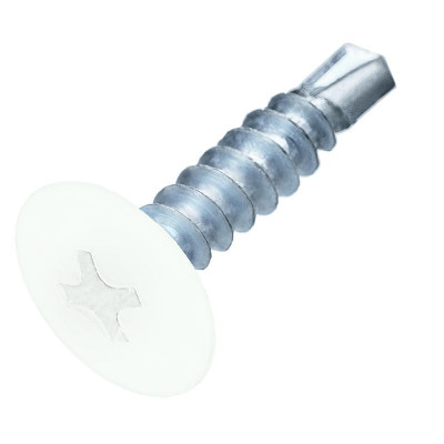 Саморез металл-металл 4.2х19 прессшайба сверло RAL 9003 сигнальный бел. (коробка) (уп.200шт) СТРОЙМЕТИЗ 2530123