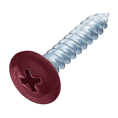 Саморез металл-металл 4.2х19 прессшайба RAL 3005 вин./красн. (европодвес) (уп.30шт) СТРОЙМЕТИЗ 25301019130