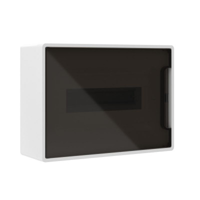 Щиток настенный Фрейм (FRAME) ЩРн-п-12 12мод. с тонированной дверцей с 2 шин PEN на 8+6 отверст. бел. DKC F12W1WD