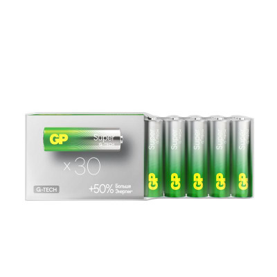 Элемент питания алкалиновый AA/LR6 1.5В Super Alkaline 15AA21-2CRSWC30 180/720 (уп.30шт) GP 1209