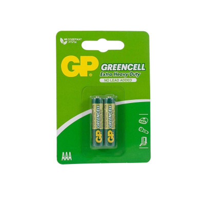 Элемент питания солевой AAA/R03 1.5В GreenCell 24G-2CR2 20/240 (блист.2шт) GP 6561