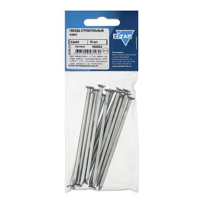 Гвоздь строительный 3.5х90 оцинк. (уп.15шт) Tech-Krep/Zitar 108063