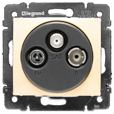 Розетка телевизионная TV/FM/SAT СП Valena механизм сл. кость. (блист.) IEK 695639