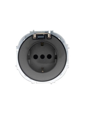 Розетка 1-м СП OSEN IP44 с заземл. с крышкой ПБТ механизм титан LEZARD 743-3788-123BIPCH