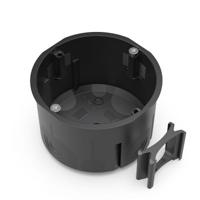 Коробка установочная 68х47 двухкомпонентн. для сплошных стен черн. Промрукав 60-0710-9005СП