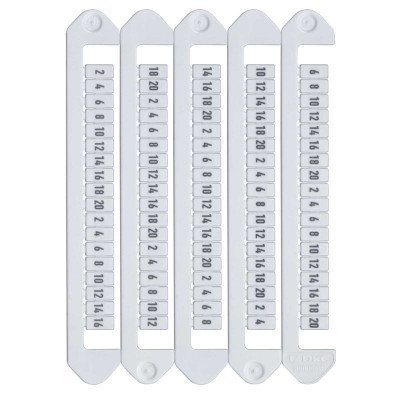 Маркировка для клемм Ш=5мм от 2 до 20 горизонт. ориентация DKC NUTB-5-2-20H
