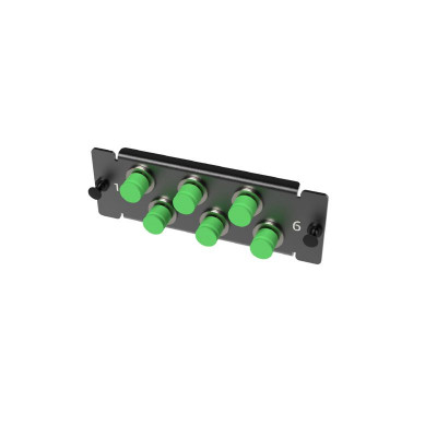 Планка адаптерная с установленными 6хFC APC адаптерами (угловая полировка колпачок зел.) 1U DKC RNAP6FCA1U