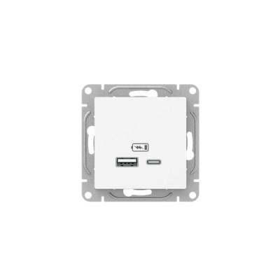 Розетка СП Эпика USB-A+С механизм бел. EKF UP1-SOW-USBA+USBC
