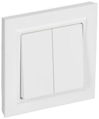 Выключатель 2-кл. СП BRITE ВСР10-2-0-БрАБ 10А в сборе арктич. бел. IEK BR-V20-0-10-K91-F