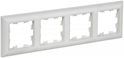 Рамка 4-м BRITE РУ-4-БрАБ арктич. бел./бел. IEK BR-M42-12-K91