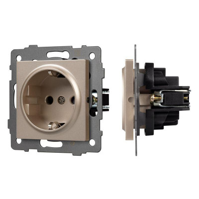 Розетка 1-м СП SCT-MEU1-PL-GD-V 16А IP20 250В механизм Arlight 049817