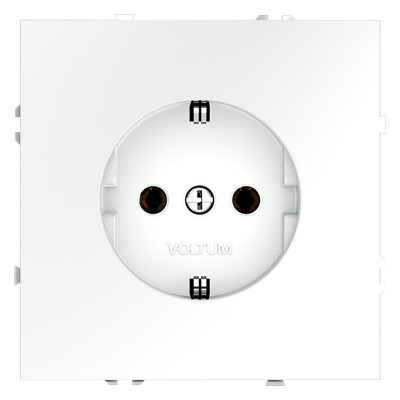 Розетка 1-м СП S70 16А с заземл. механизм бел. матов. Voltum VLS040102