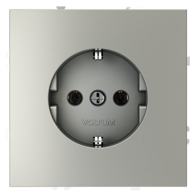 Розетка 1-м СП S70 16А с заземл. механизм сталь Voltum VLS040105