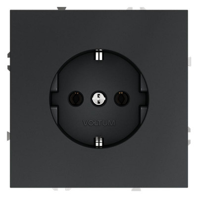 Розетка 1-м СП S70 16А с заземл. механизм графит Voltum VLS040107