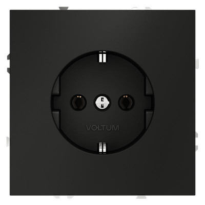 Розетка 1-м СП S70 16А с заземл. механизм черн. матов. Voltum VLS040108