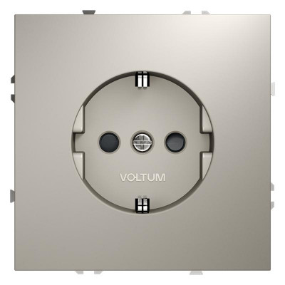 Розетка 1-м СП S70 16А с заземл. защ. шторки механизм кашемир Voltum VLS040203
