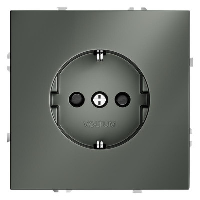 Розетка 1-м СП S70 16А с заземл. защ. шторки механизм титан Voltum VLS040206