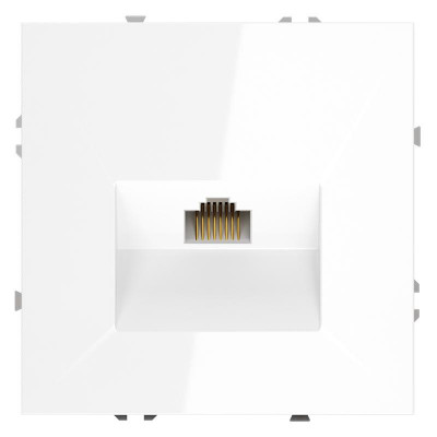 Розетка компьютерная 1-м СП S70 RJ45 кат.6 механизм бел. глянцевый Voltum VLS060101