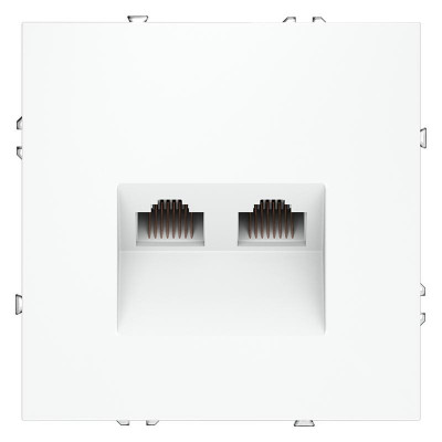 Розетка компьютерная 2-м СП S70 RJ45 + RJ45 кат.6 механизм бел. матов. Voltum VLS060202