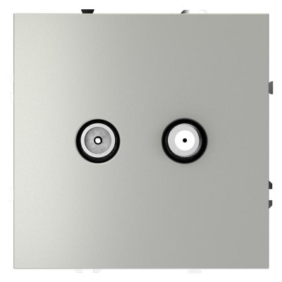 Розетка телевизионная оконечная TV + SAT 2-м СП S70 механизм сталь Voltum VLS060405