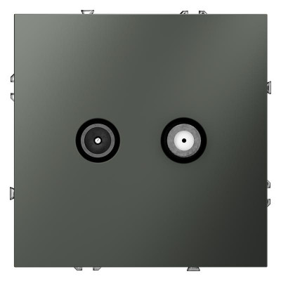 Розетка телевизионная оконечная TV + SAT 2-м СП S70 механизм титан Voltum VLS060406