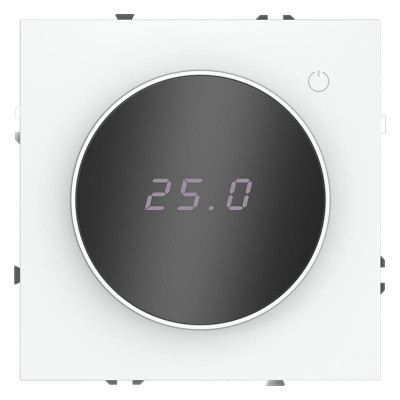 Терморегулятор электронный S70 с индикацией и датчиком для теплого пола механизм бел. матов. Voltum VLS070102