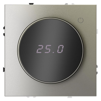 Терморегулятор электронный S70 с индикацией и датчиком для теплого пола механизм шелк Voltum VLS070104